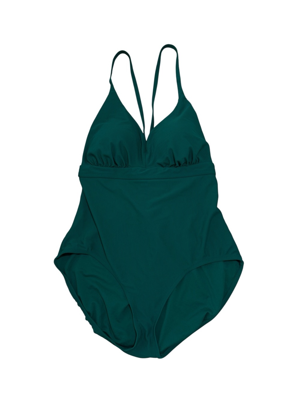 Time and Tru Women’s Adjustable Lined Spaghetti Straps Deep V One-Piece Swimsuit
